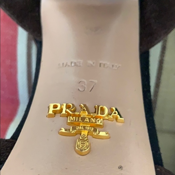 Prada Suede Black & Brown Platform Heels - Picture 11 of 14